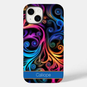 Modern Abstract Neon Color Swirls Case-Mate iPhone 14 Case