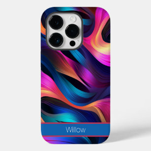 Modern Abstract Neon Color Waves Case-Mate iPhone 14 Pro Case