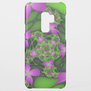 Modern Abstract Neon Pink Green Fractal Flowers Uncommon Samsung Galaxy S9 Plus Case