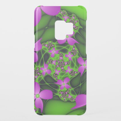 Modern Abstract Neon Pink Green Fractal Flowers Uncommon Samsung Galaxy S9 Case