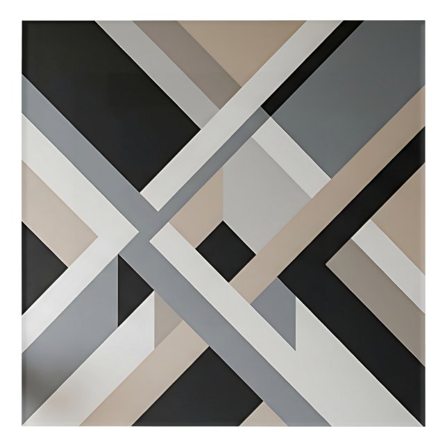 Modern Abstract Neutral 3D Layers Acrylic Print (Front)