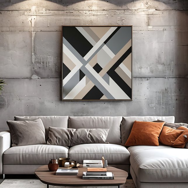 Modern Abstract Neutral 3D Layers Canvas Print (Creator Uploaded)