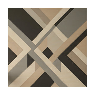 Modern Abstract Neutral 3D Layers Wood Wall Art