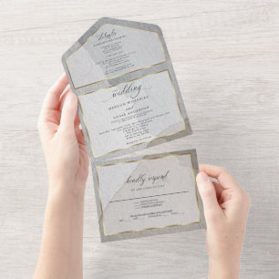 Modern Abstract Neutral Colors All In One Invitation