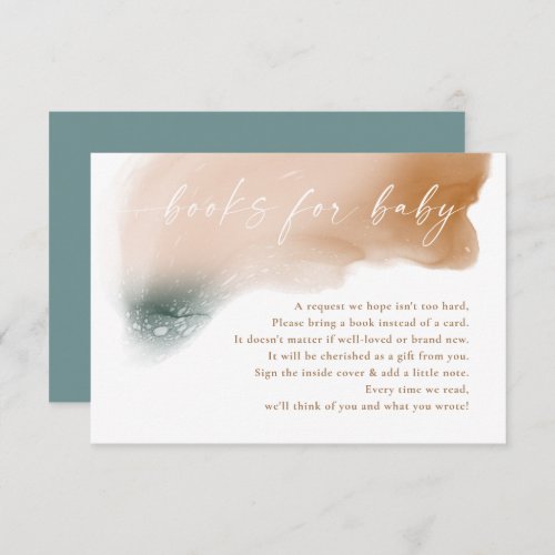 Modern abstract neutral earth tones books for baby enclosure card