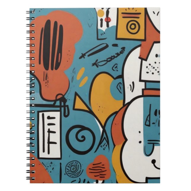 Modern Abstract Notebook – Blue and Orange Design (Front)
