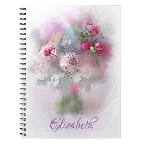 Modern Abstract Oil Painting Flowers Template Notebook