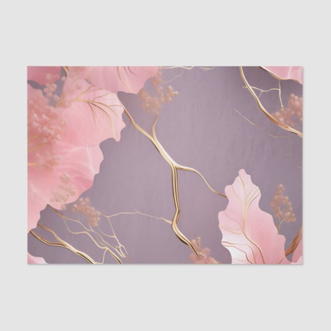 Modern Abstract on Pink Marble Tissue Paper (Front)