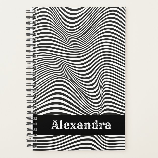 Modern Abstract Optical Illusion Personalized  Planner (Front)