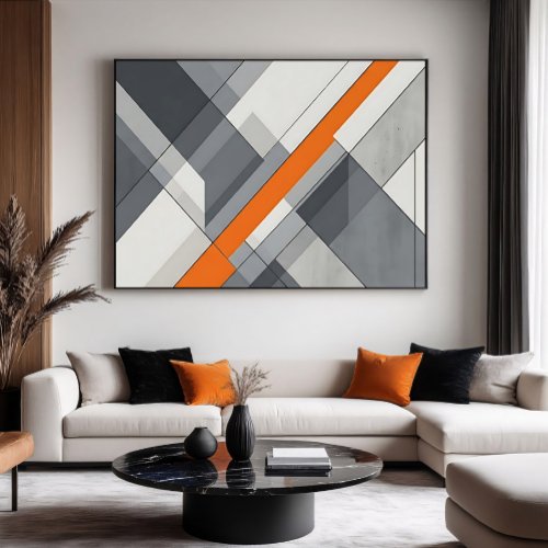 Modern Abstract Orange Accent Poster