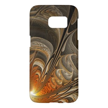 Modern Abstract Orange And Gold Spiral Samsung Galaxy S7 Case by skellorg at Zazzle