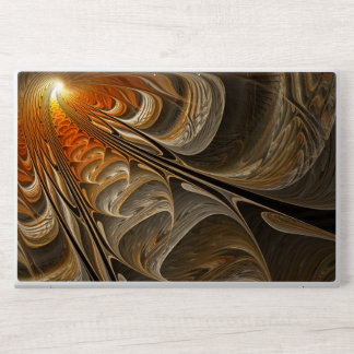 Modern Abstract Orange and Gold Spiral HP Laptop Skin