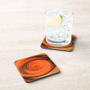 Modern Abstract Orange Cool Coaster