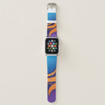Modern Abstract Orange & Navy Wave Pattern