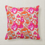 Modern Abstract Orange Pink Blue Pattern Throw Pillow<br><div class="desc">Bright colorful modern design in bright pink,  orange and blue tones; inspired by  ikat and marble designs this abstract plasma pattern in ideal for a fresh trendy look.</div>