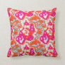 Modern Abstract Orange Pink Blue Pattern Throw Pillow