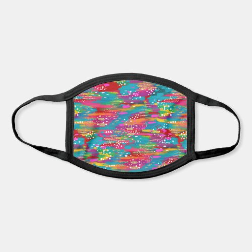 Modern Abstract Orange Pink Blue Yellow White Face Mask