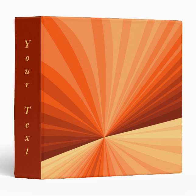 Modern Abstract Orange Red Vanilla Fractal Text 3 Ring Binder (Front/Spine)