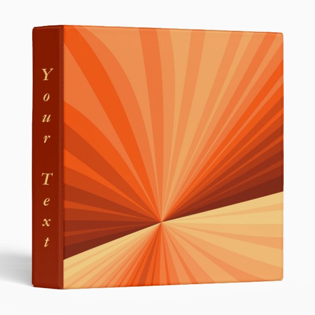 Modern Abstract Orange Red Vanilla Fractal Text 3 Ring Binder (Front/Spine)