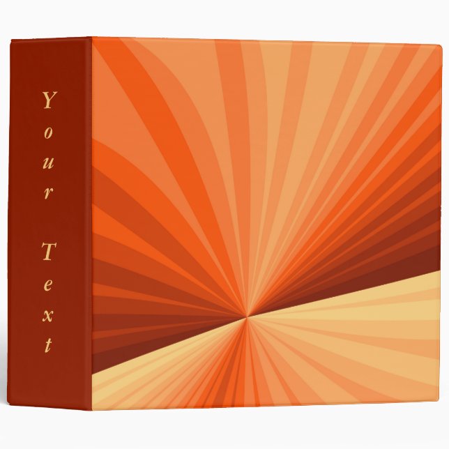 Modern Abstract Orange Red Vanilla Fractal Text 3 Ring Binder (Front/Spine)