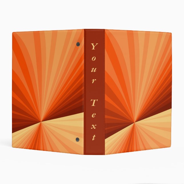 Modern Abstract Orange Red Vanilla Fractal Text Mini Binder (Background)