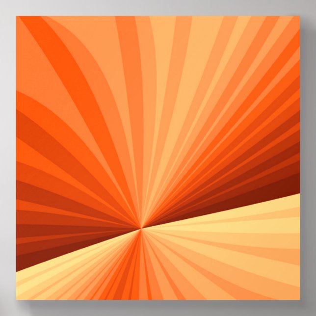 Modern Abstract Orange Red Vanilla Graphic Fractal Acrylic Photo Tile (Front Set)