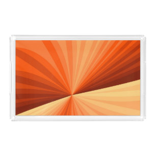 Modern Abstract Orange Red Vanilla Graphic Fractal Acrylic Tray