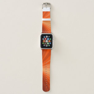 Modern Abstract Orange Red Vanilla Graphic Fractal Apple Watch Band