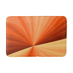 Modern Abstract Orange Red Vanilla Graphic Fractal Bath Mat