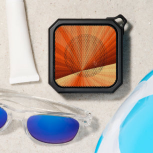Modern Abstract Orange Red Vanilla Graphic Fractal Bluetooth Speaker