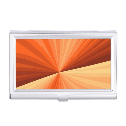 Modern Abstract Orange Red Vanilla Graphic Fractal Business Card Case
