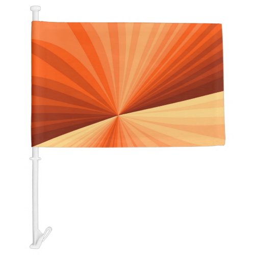 Modern Abstract Orange Red Vanilla Graphic Fractal Car Flag