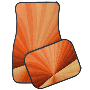 Modern Abstract Orange Red Vanilla Graphic Fractal Car Floor Mat
