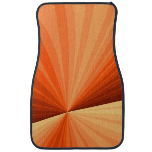 Modern Abstract Orange Red Vanilla Graphic Fractal Car Floor Mat
