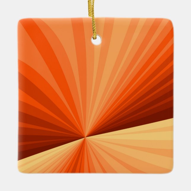 Modern Abstract Orange Red Vanilla Graphic Fractal Ceramic Ornament (Front)