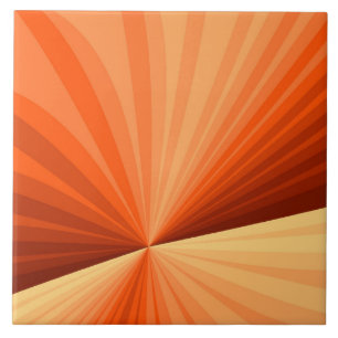 Modern Abstract Orange Red Vanilla Graphic Fractal Ceramic Tile