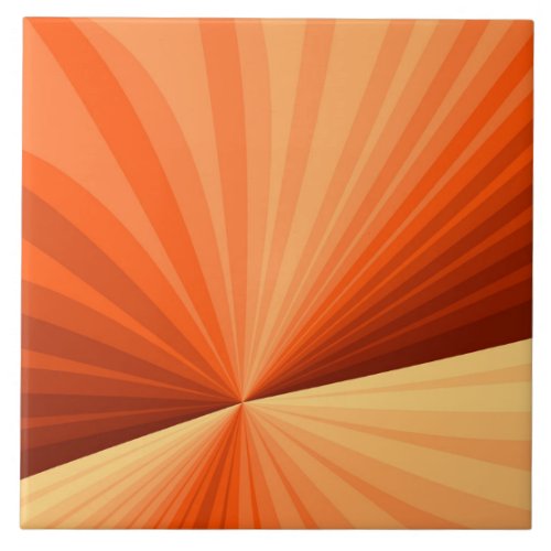 Modern Abstract Orange Red Vanilla Graphic Fractal Ceramic Tile