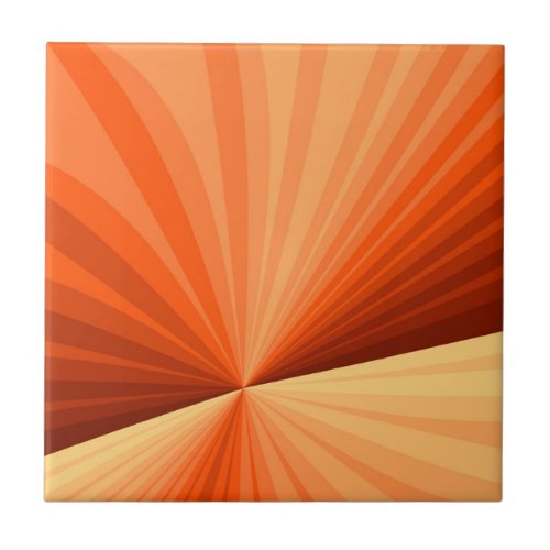 Modern Abstract Orange Red Vanilla Graphic Fractal Ceramic Tile