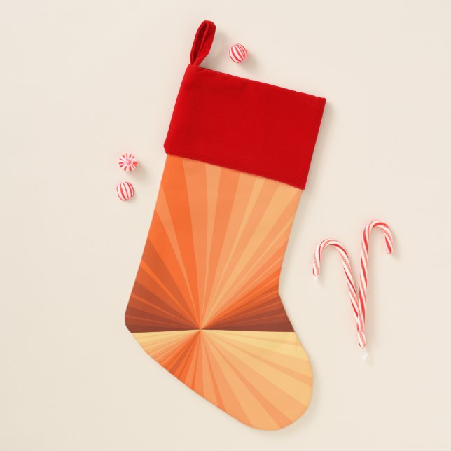 Modern Abstract Orange Red Vanilla Graphic Fractal Christmas Stocking (Front)