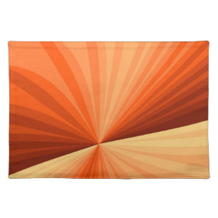 Modern Abstract Orange Red Vanilla Graphic Fractal Cloth Placemat