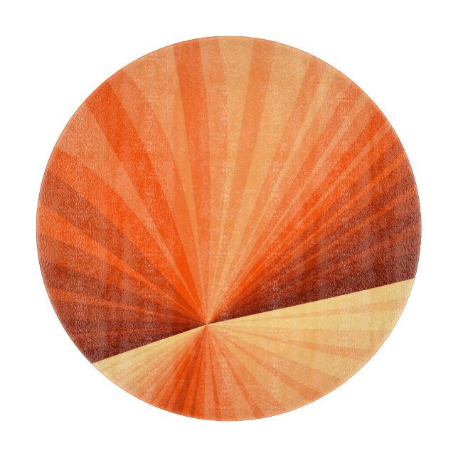 Modern Abstract Orange Red Vanilla Graphic Fractal Cutting Board (Front)