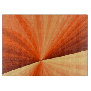 Modern Abstract Orange Red Vanilla Graphic Fractal Cutting Board
