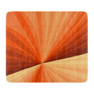 Modern Abstract Orange Red Vanilla Graphic Fractal Cutting Board