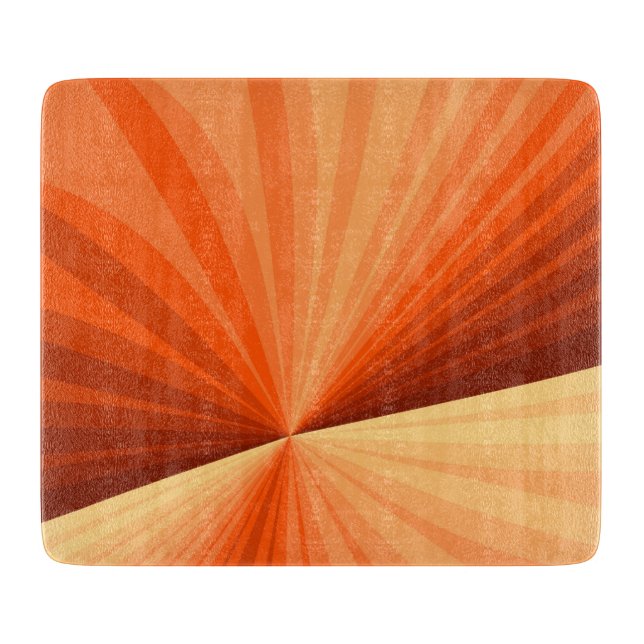 Modern Abstract Orange Red Vanilla Graphic Fractal Cutting Board (Front)