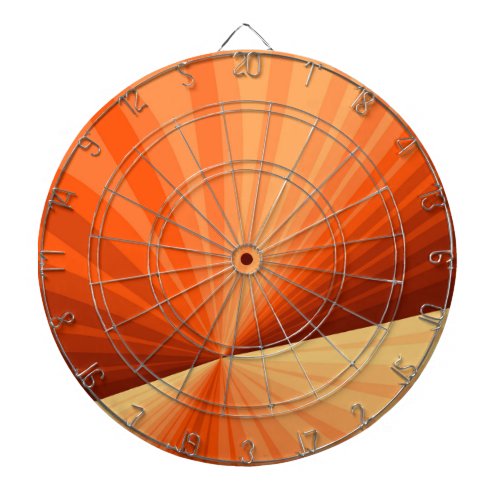 Modern Abstract Orange Red Vanilla Graphic Fractal Dart Board