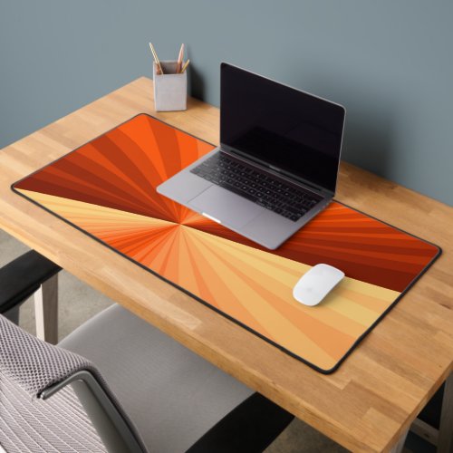 Modern Abstract Orange Red Vanilla Graphic Fractal Desk Mat