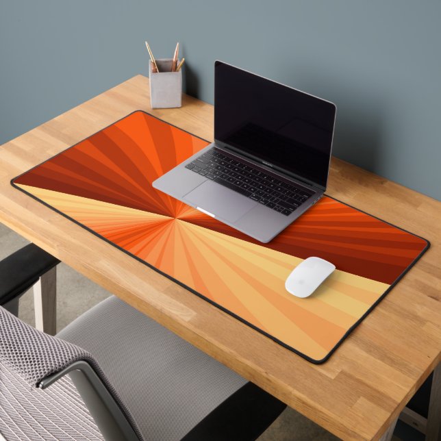 Modern Abstract Orange Red Vanilla Graphic Fractal Desk Mat (Office 2)