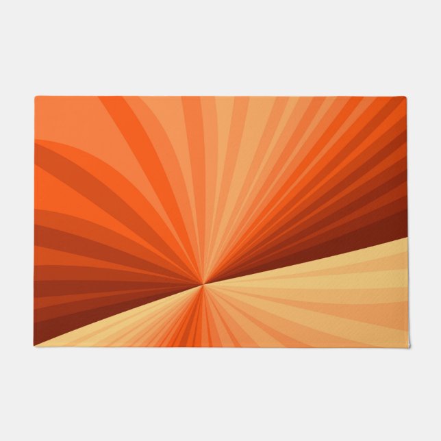 Modern Abstract Orange Red Vanilla Graphic Fractal Doormat (Front)