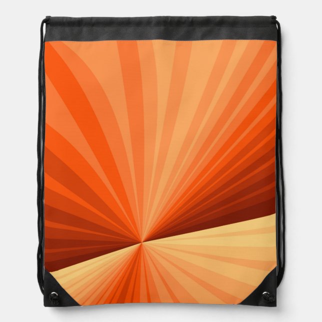 Modern Abstract Orange Red Vanilla Graphic Fractal Drawstring Bag (Front)