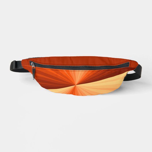 Modern Abstract Orange Red Vanilla Graphic Fractal Fanny Pack (Front)